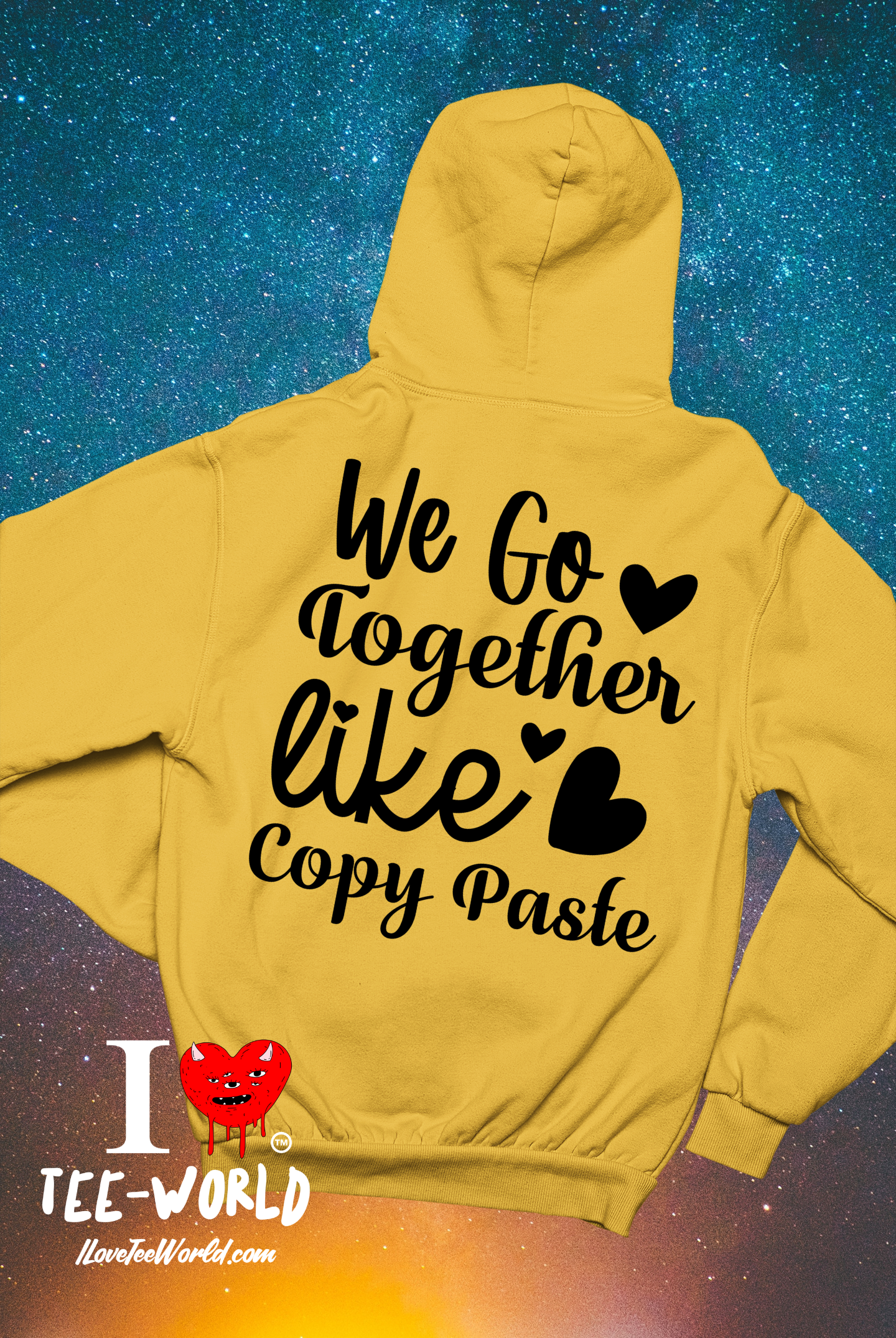 We Go Together Like Copy Paste. Graphic Hoodie