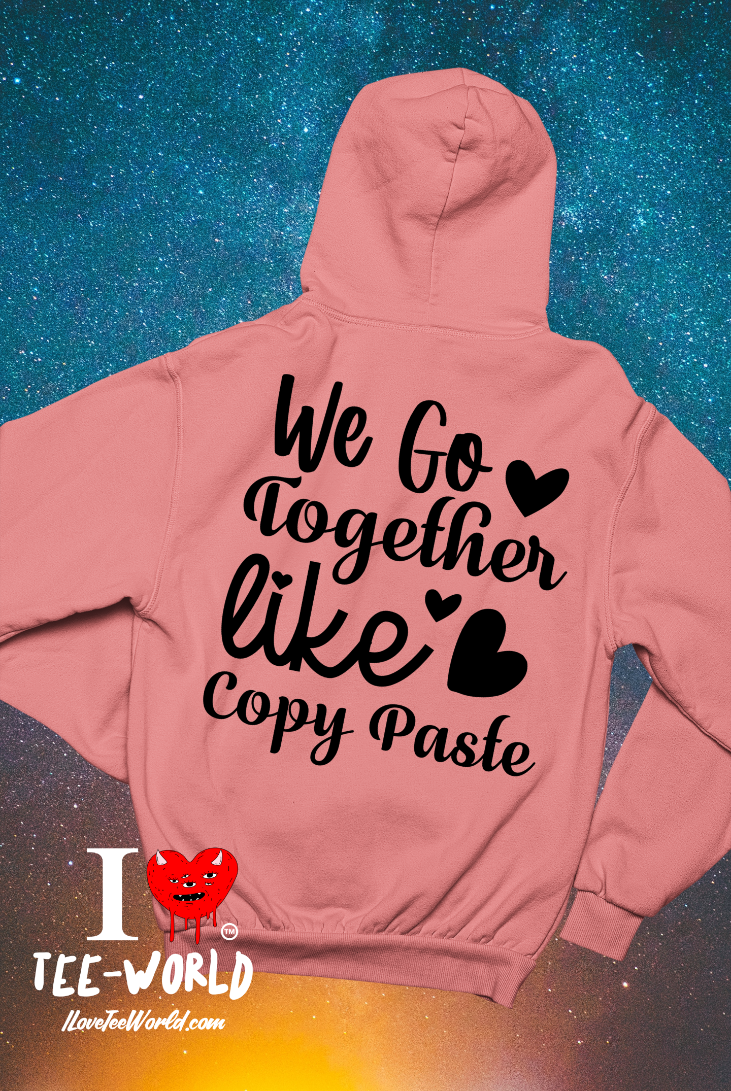 We Go Together Like Copy Paste. Graphic Hoodie