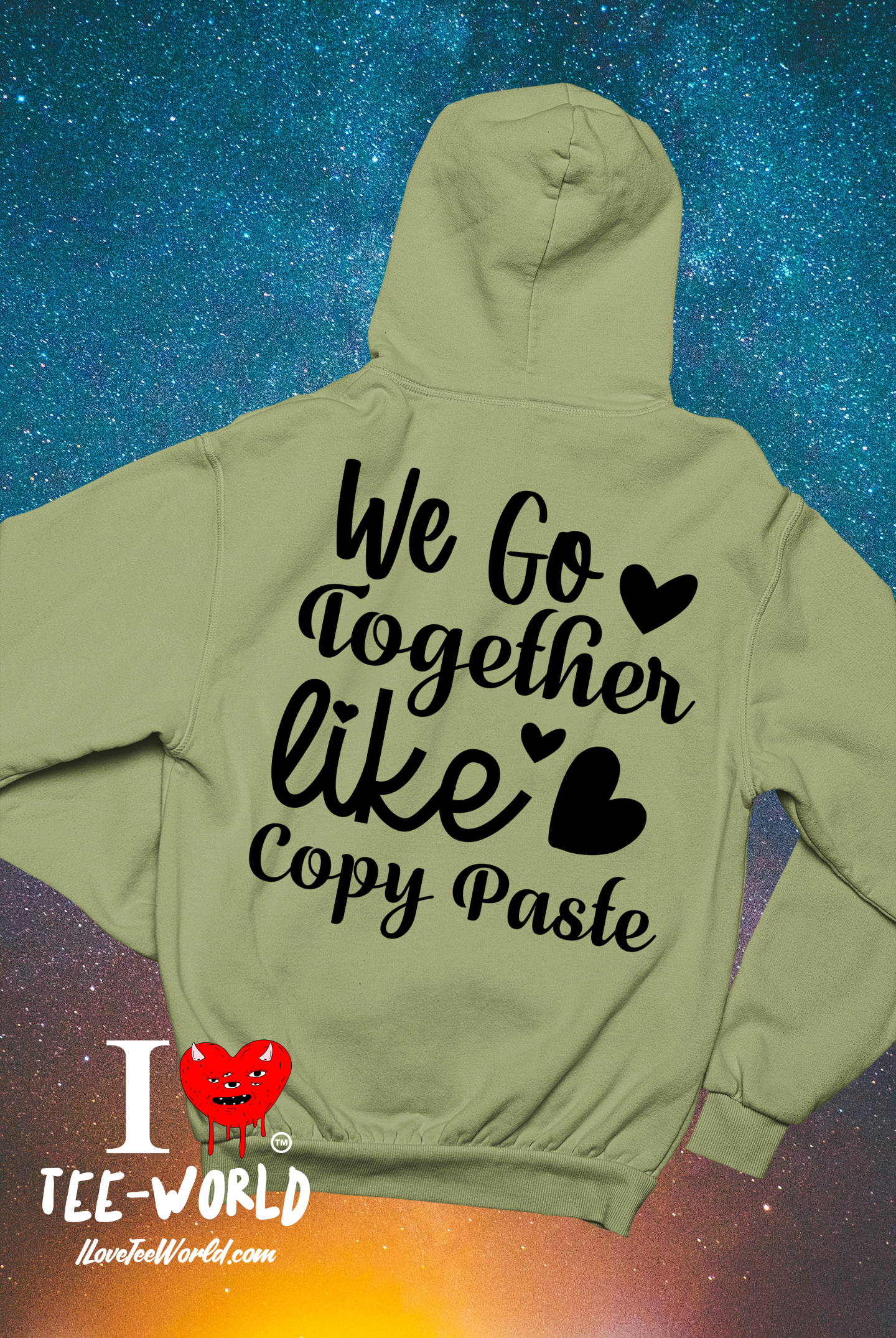 We Go Together Like Copy Paste. Graphic Hoodie